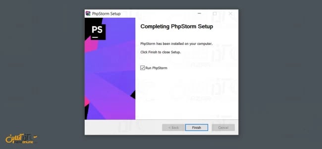پایان نصب phpstorm در ویندوز