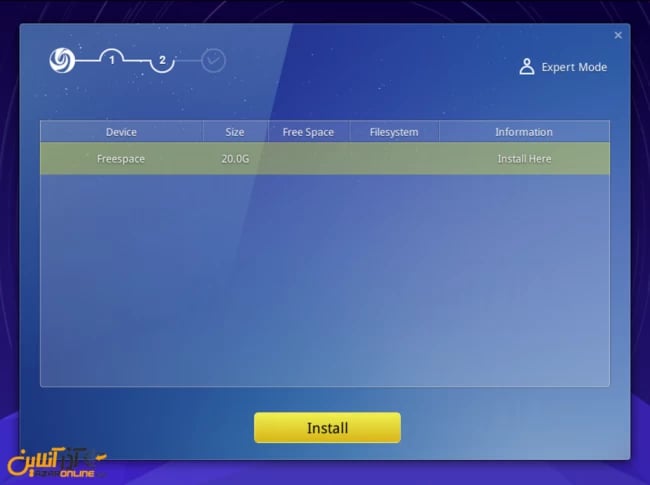 آموزش نصب لینوکس Deepin - انتخاب هارددیسک