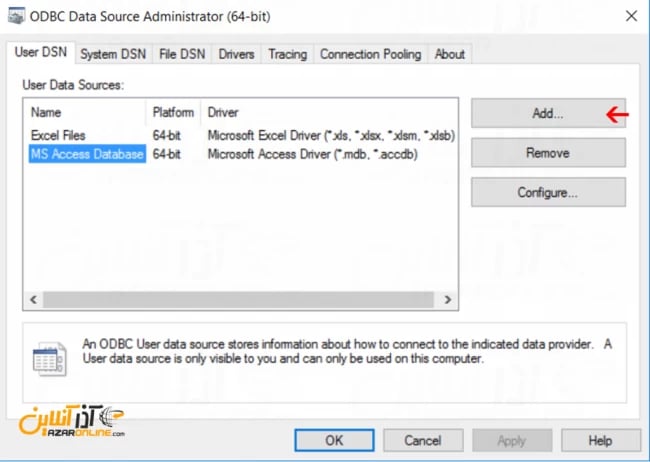 آموزش اتصال به MySQL از طریق ODBC - اضافه کردن کانکتور