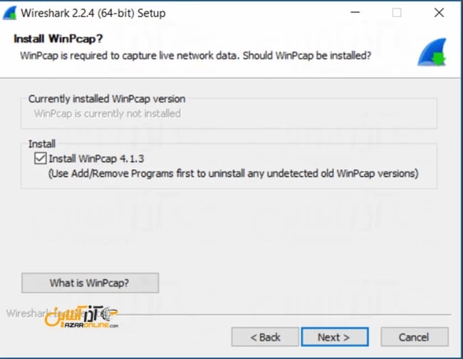 آموزش نصب wireshark - نصب winpcap