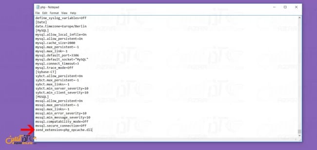 آموزش فعال سازی opcache در Xampp