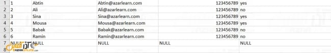 کپی کردن جدول SQL در Excel