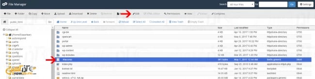 ویرایش Htaccess جهت غیرفعال سازی نمایش دایرکتوری وردپرس