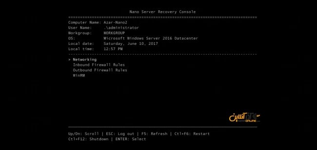 راه اندازی نانو سرور در Hyper-V - محیط نانو سرور