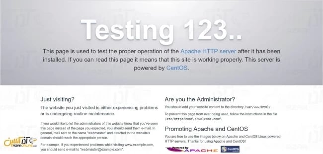 ساخت استک LAMP در CentOS 7 - تست نصب Apache