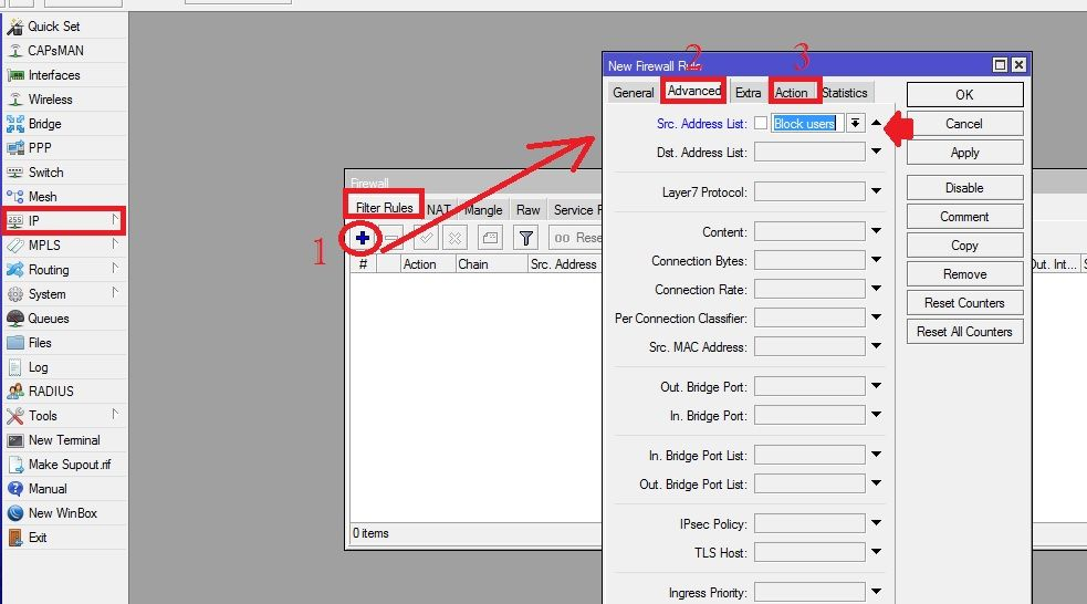 how to allow access to blocked site for specific ip in mikrotik