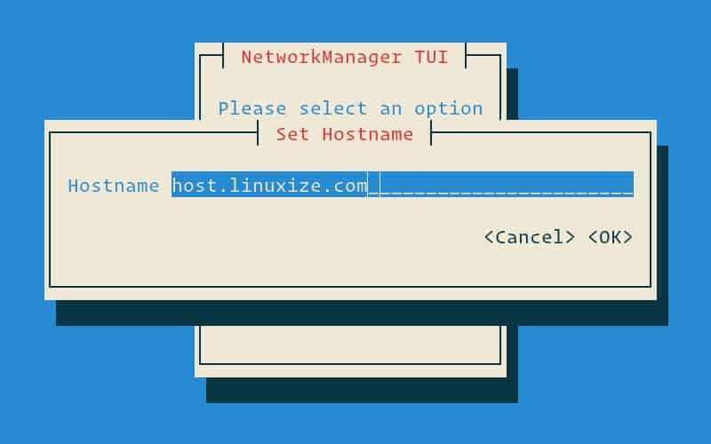 تغییر هاست نیم CentOS 7 با استفاده از ابزار nmtui