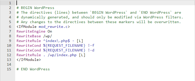 ایجاد فایل htaccess پیشفرض وردپرس