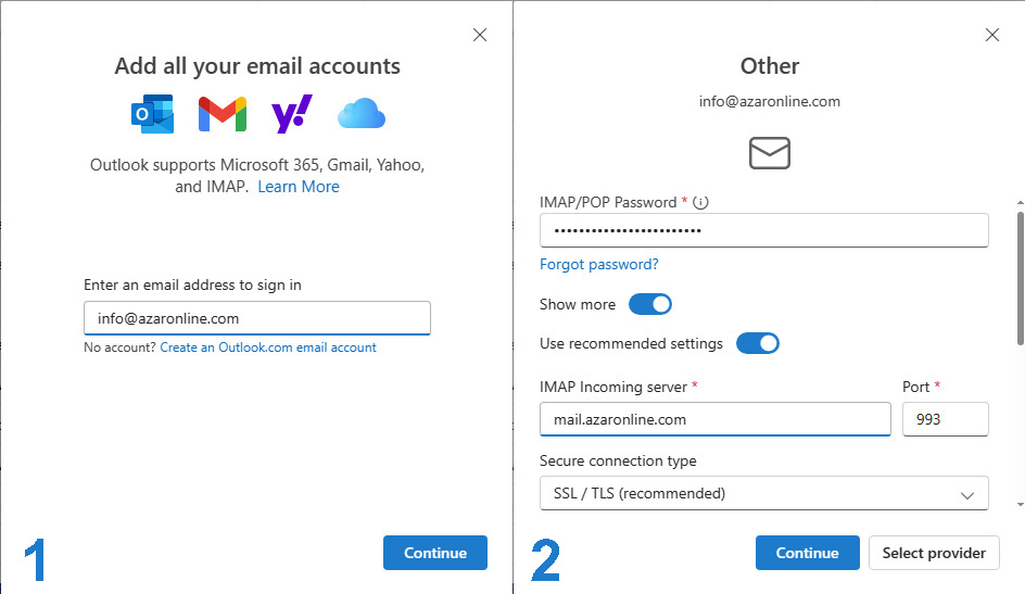 نحوه استفاده از IMAP در کامپیوتر Client
