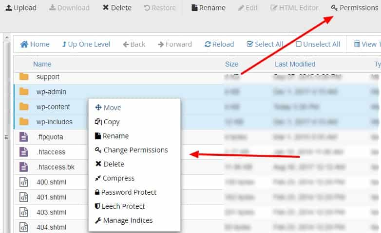 رفع خطای Internal Server Error با تصحیح دسترسی به فایل ها و پوشه‌ها