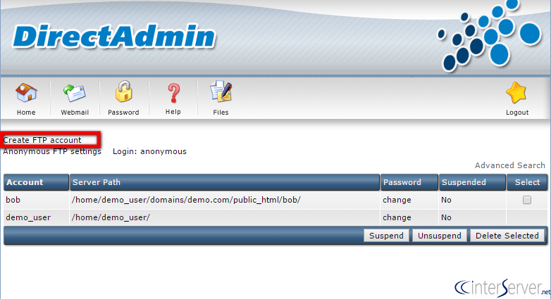تنظیمات FTP در قالب "Enhanced theme"