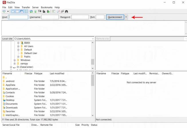  نحوه اتصال به FTP از طریق FileZilla