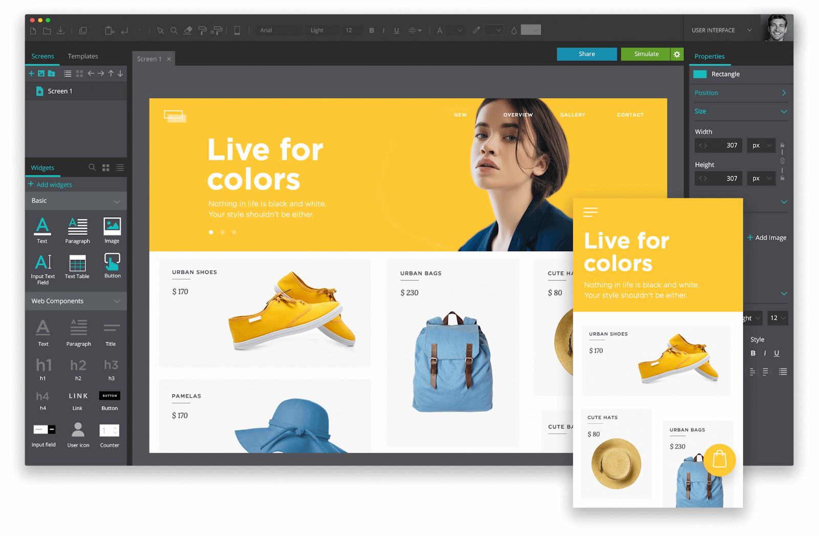 نرم افزار Justinmind برای طراحی وایرفریم