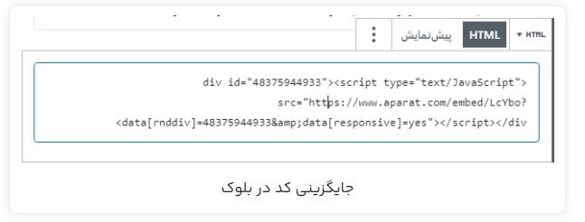 نحوه قرار دادن ویدئو آپارات در وردپرس بدون افزونه