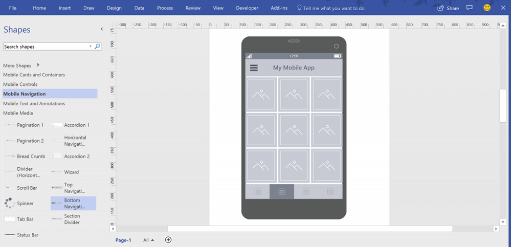 نرم افزار Visio برای طراحی وایرفریم