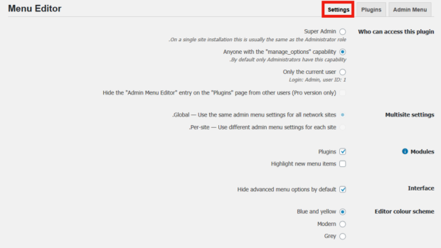 نصب و استفاده از افزونه Admin Menu Editor
