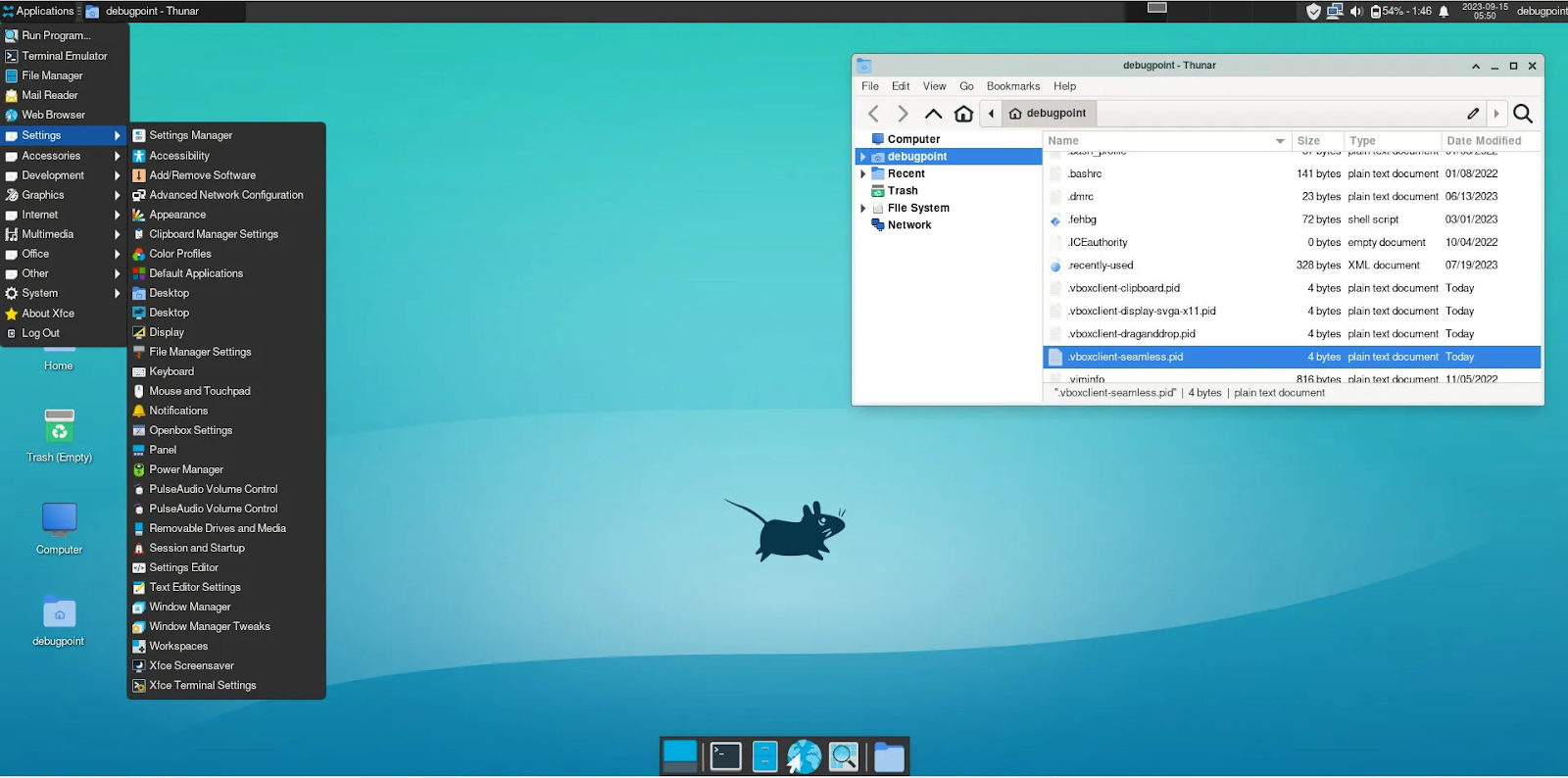 محیط گرافیکی XFCE Desktop
