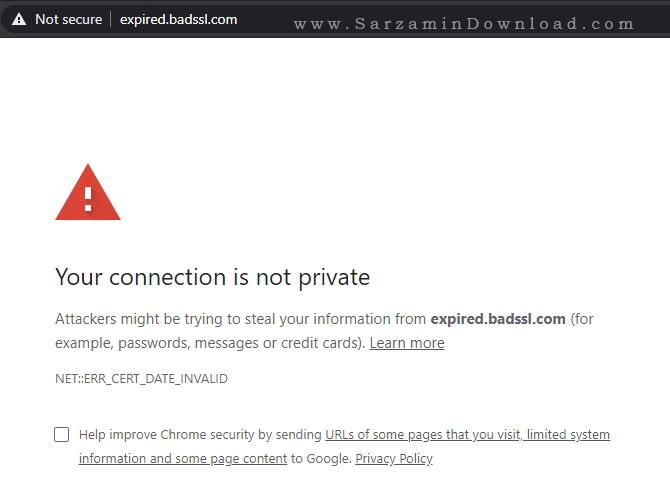 صفحه خطای ssl