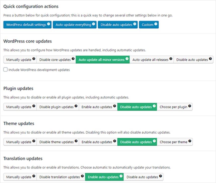 غیرفعال کردن آپدیت‌های وردپرس با افزونه Easy Updates Manager