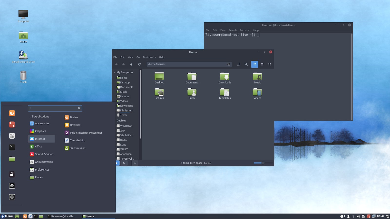 محیط گرافیکی Cinnamon Desktop