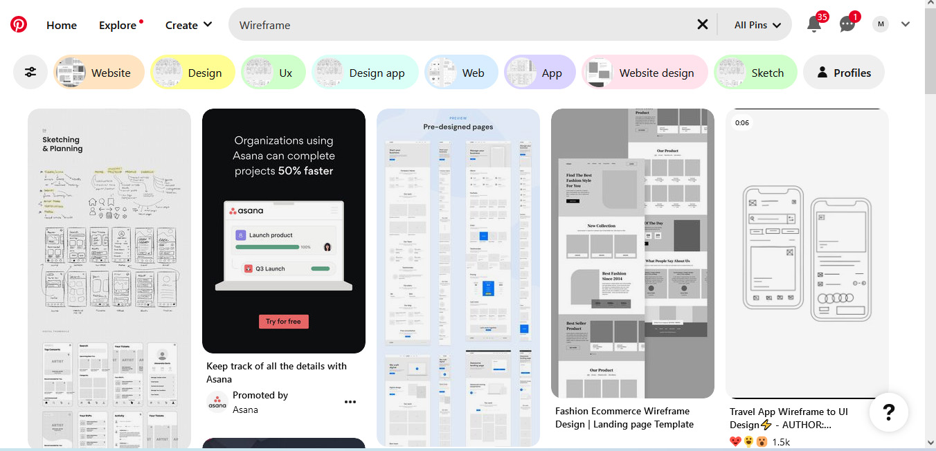 Wireframe های آماده