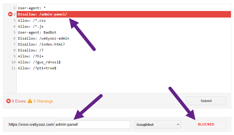 راهنمای استفاده از ابزار robots.txt Tester
