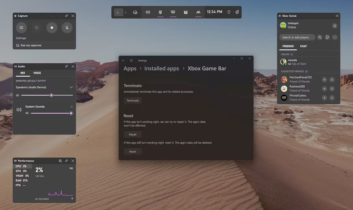 ابزار Game Bar مخصوص گیمرها