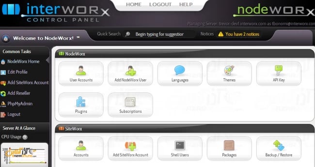 نمایی از NodeWorx - آشنایی با پنل اینترورکس