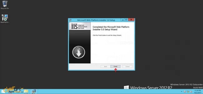 پایان نصب web platform installer