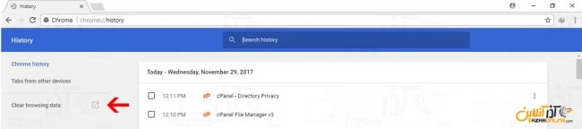 رفتن به بخش تنظیمات حذف و پاک کردن کش و سایر دیتاها گوگل کروم