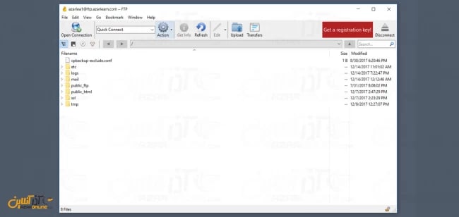 برقرار شدن ارتباط با FTP از طریق Cyberduck