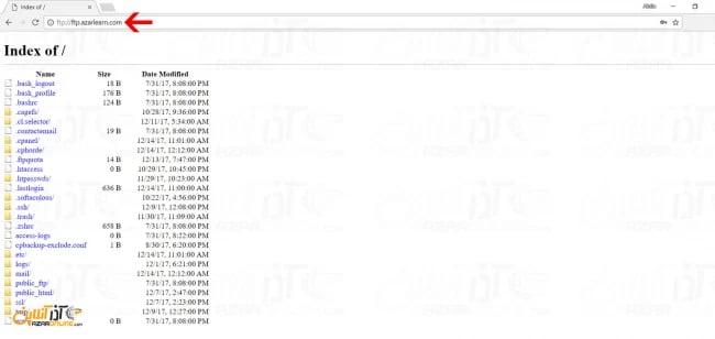 ارتباط با FTP از طریق مرورگرها