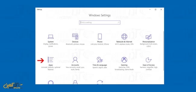رفتن به بخش Apps