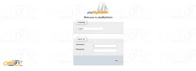 صفحه لاگین phpmyadmin