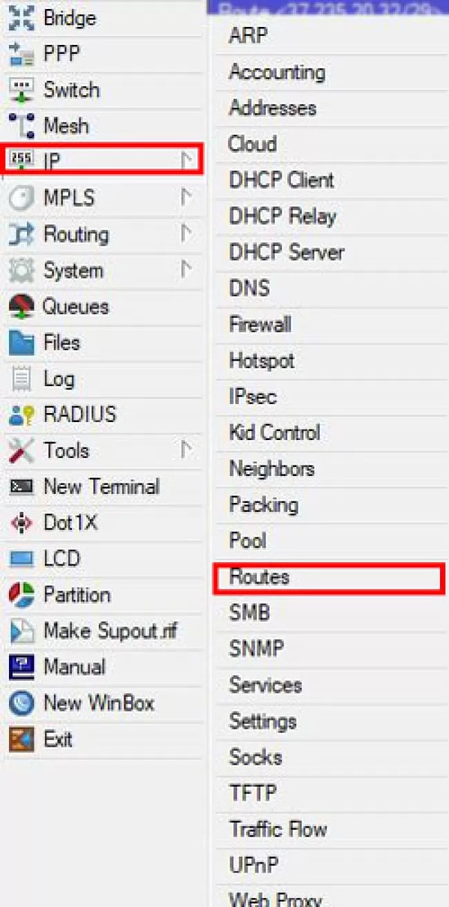 نوشتن Route در میکروتیک به کمک WinBox