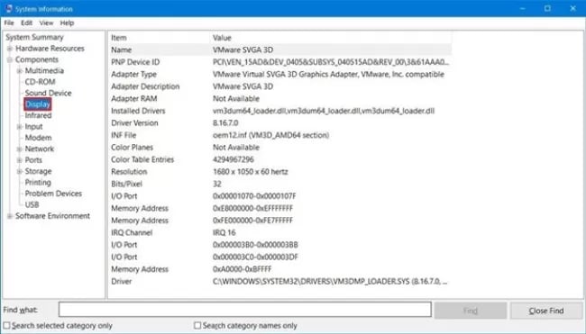 استفاده از برنامه System Information برای بررسی سخت افزار ویندوز 11