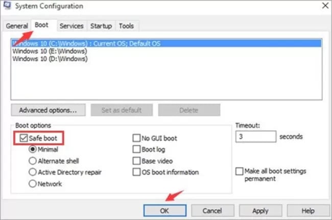 اجرای Safe Mode در ویندوز 10 از طریق ابزار کانفیگ ویندوز