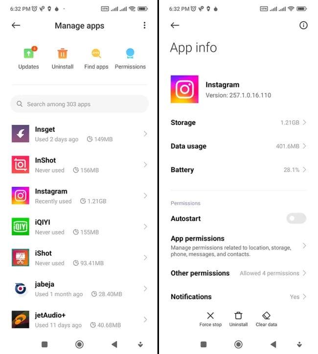 پاک کردن هفتگی Cache برنامه‌ها در گوشی