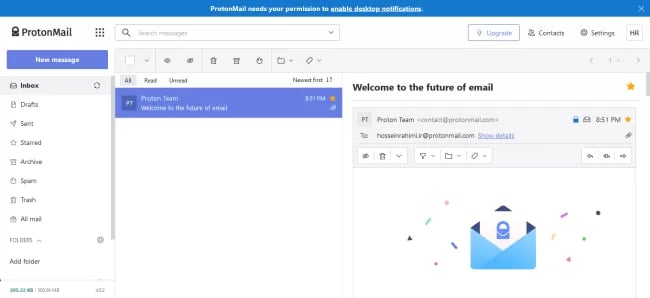 ایجاد حساب ایمیل در ProtonMail