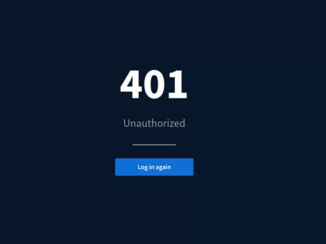خطای 401 چگونه ظاهر می‌شود؟