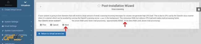 تنظیم ClamAV در virtualmin
