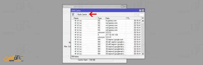 حذف کش DNS میکروتیک
