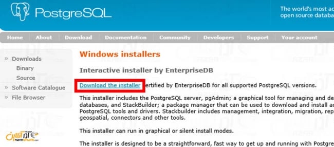 دانلود PostgreSQL برای ویندوز 2016
