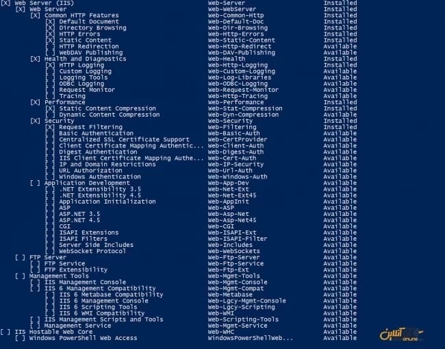 list-of-all-web-feature-on-windows-server-2012