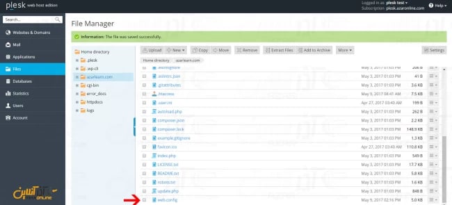 پیدا کردن web.config
