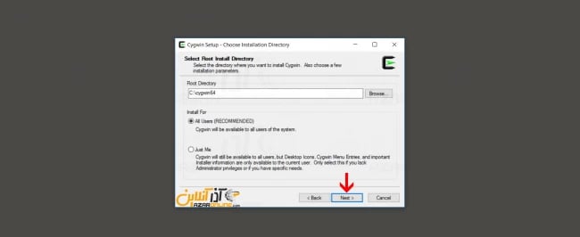 انتخاب فولدر اصلی