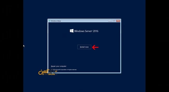 آموزش نصب ویندوز سرور 2016 در vmware - شروع نصب