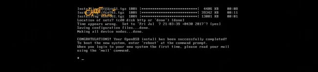آموزش نصب OpenBSD به پایان رسیده است