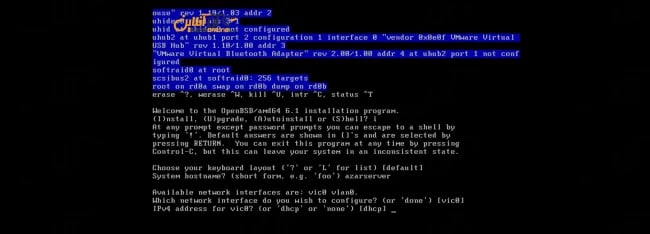 وارد کردن IPv4 یونیکس OpenBSD یا دریافت IP از DHCP