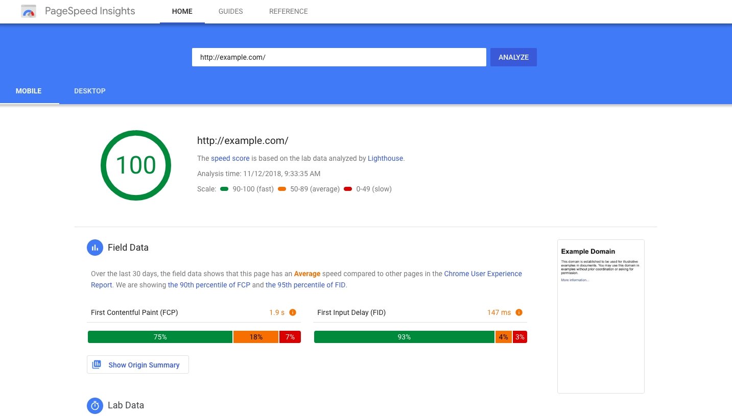 ابزار PageSpeed Insights 